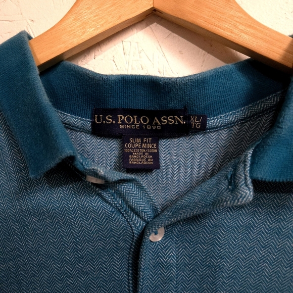 Polo Assn. | Men's Blue Polo Slim Fit Shirt - Picture 5 of 8